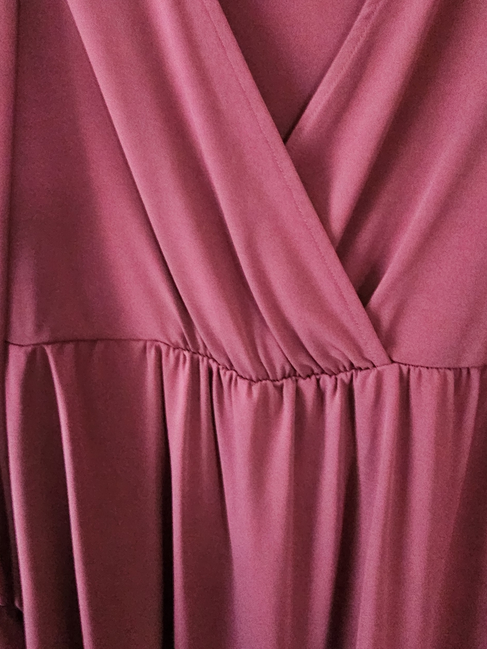 Torrid Women's Burgundy Surplice Long Sleeve Babydoll Blouse - Picture 4 of 5